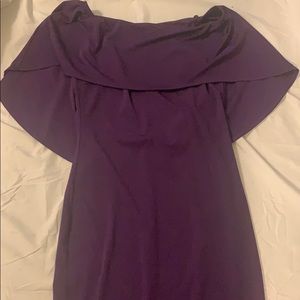 Purple off-the-shoulder dress